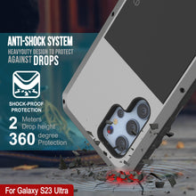 Cargar imagen en el visor de la galería, Funda de metal Galaxy S23 Ultra, cubierta resistente de grado militar [a prueba de golpes] cuerpo completo resistente [plata]
