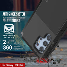 Cargar imagen en el visor de la galería, Funda de metal Galaxy S23 Ultra, cubierta de armadura resistente de grado militar [a prueba de golpes], cuerpo completo rígido [negro].

