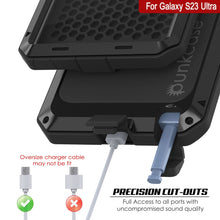 Cargar imagen en el visor de la galería, Funda de metal Galaxy S23 Ultra, cubierta de armadura resistente de grado militar [a prueba de golpes], cuerpo completo rígido [negro].
