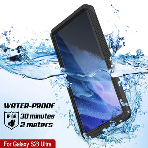 Galaxy S23 Ultra resistente al agua / a prueba de golpes [Serie Extrema] con protector de pantalla estuche [Negro]