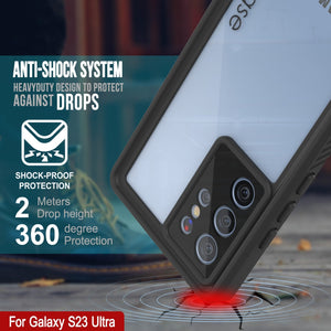 Galaxy S23 Ultra resistente al agua / a prueba de golpes [Serie Extrema] con protector de pantalla estuche [Negro]