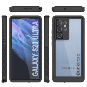 Galaxy S23 Ultra resistente al agua / a prueba de golpes [Serie Extrema] con protector de pantalla estuche [Negro]