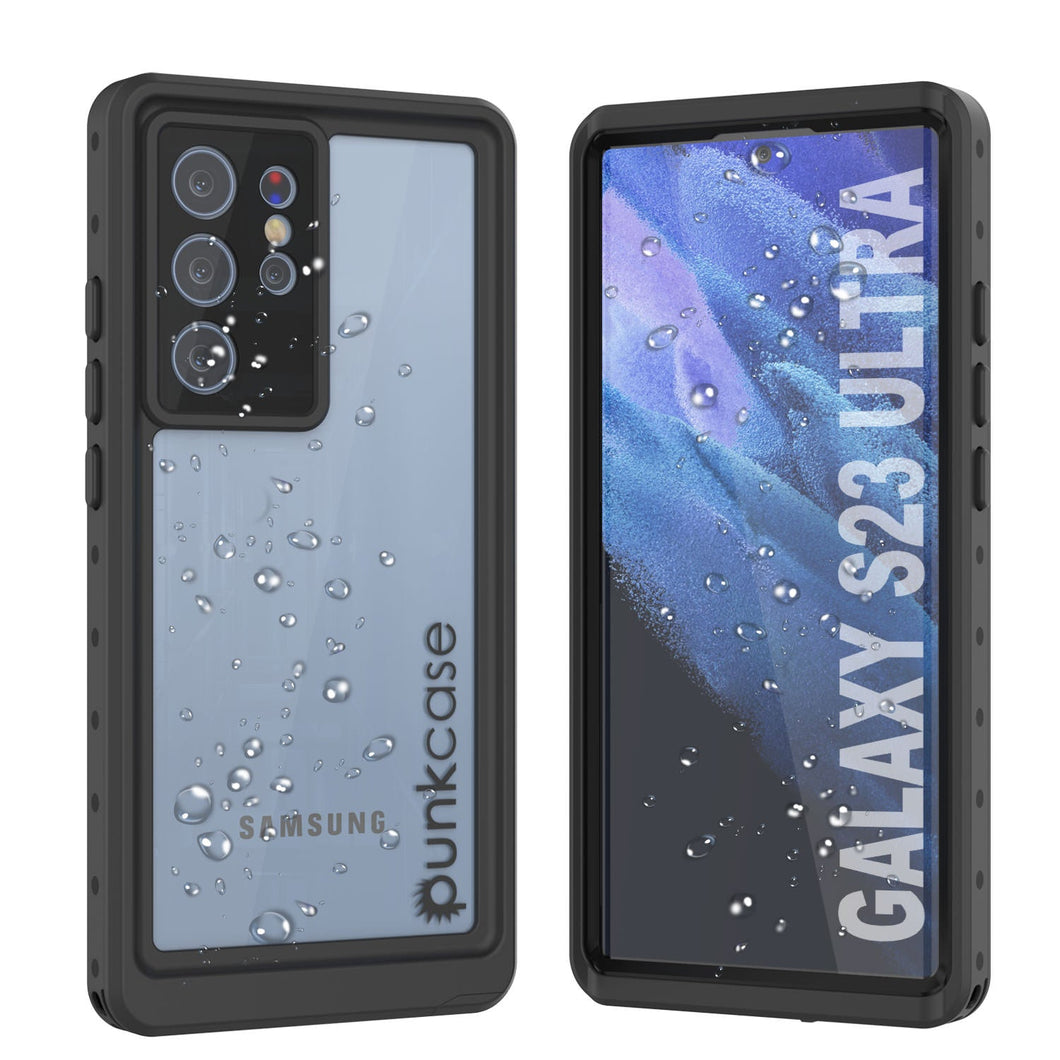 Estuche al agua PunkCase StudStar Clear Thin para Galaxy S23 Ultra, resistente bajo el agua resistente hasta 6.6 pies, IP68 a prueba de golpes/nieve.