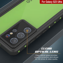 Cargar imagen en el visor de la galería, Funda al agua Galaxy S23 Ultra PunkCase StudStar, color verde claro, delgada y resistente a los golpes de 6.6 pies bajo el agua, con certificación IP68.
