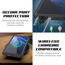 Cargar imagen en el visor de la galería, Estuche al agua PunkCase StudStar para Galaxy S23 Ultra, color azul claro, delgado, sumergible hasta 6.6 pies de profundidad y con certificación IP68 a prueba de golpes.
