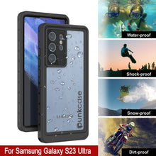 Cargar imagen en el visor de la galería, Estuche al agua PunkCase StudStar Clear Thin para Galaxy S23 Ultra, resistente bajo el agua resistente hasta 6.6 pies, IP68 a prueba de golpes/nieve.
