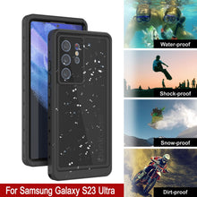 Cargar imagen en el visor de la galería, Carcasa resistente al agua Galaxy S23 Ultra PunkCase StudStar negra delgada 6.6ft a prueba de agua IP68 resistente a impactos/nieve.
