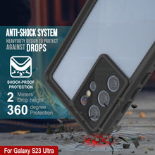 Cargar imagen en el visor de la galería, Estuche al agua PunkCase StudStar Clear Thin para Galaxy S23 Ultra, resistente bajo el agua resistente hasta 6.6 pies, IP68 a prueba de golpes/nieve.
