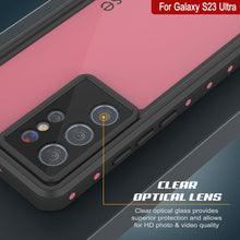Cargar imagen en el visor de la galería, Funda impermeable Galaxy S23 Ultra PunkCase StudStar color rosa delgada, resistente al agua hasta 6.6 pies de profundidad. A prueba de golpes/nieve, con certificación IP68.
