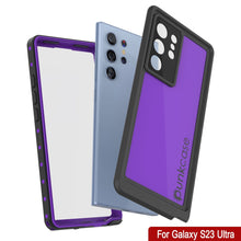 Cargar imagen en el visor de la galería, Carcasa resistente al agua Galaxy S23 Ultra PunkCase StudStar morada delgada, que soporta hasta 6.6 pies bajo el agua, es a prueba de golpes/nieve con certificación IP68.
