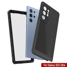 Cargar imagen en el visor de la galería, Carcasa resistente al agua Galaxy S23 Ultra PunkCase StudStar negra delgada 6.6ft a prueba de agua IP68 resistente a impactos/nieve.
