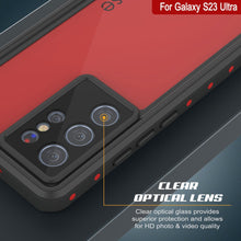 Cargar imagen en el visor de la galería, Funda resistente al agua Galaxy S23 Ultra PunkCase StudStar Red Thin 6.6ft, a prueba de agua hasta IP68, resistente a los golpes/nieve.
