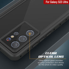 Cargar imagen en el visor de la galería, Carcasa resistente al agua Galaxy S23 Ultra PunkCase StudStar negra delgada 6.6ft a prueba de agua IP68 resistente a impactos/nieve.
