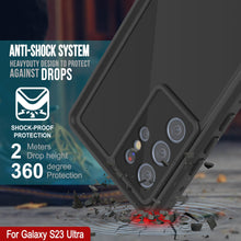 Cargar imagen en el visor de la galería, Carcasa resistente al agua Galaxy S23 Ultra PunkCase StudStar negra delgada 6.6ft a prueba de agua IP68 resistente a impactos/nieve.
