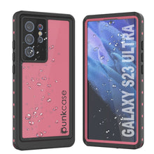 Cargar imagen en el visor de la galería, Funda impermeable Galaxy S23 Ultra PunkCase StudStar color rosa delgada, resistente al agua hasta 6.6 pies de profundidad. A prueba de golpes/nieve, con certificación IP68.
