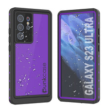 Cargar imagen en el visor de la galería, Carcasa resistente al agua Galaxy S23 Ultra PunkCase StudStar morada delgada, que soporta hasta 6.6 pies bajo el agua, es a prueba de golpes/nieve con certificación IP68.
