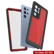 Cargar imagen en el visor de la galería, Funda resistente al agua Galaxy S23 Ultra PunkCase StudStar Red Thin 6.6ft, a prueba de agua hasta IP68, resistente a los golpes/nieve.
