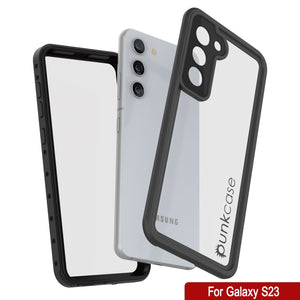 Estuche impermeable Galaxy S23 PunkCase StudStar Clear Thin resistente a golpes/nieve, sumergible hasta 6.6 pies, IP68.