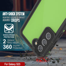 Cargar imagen en el visor de la galería, Estuche al agua Galaxy S23 PunkCase StudStar Light Green delgado de 6.6 pies de profundidad bajo el agua, resistente a golpes IP68.
