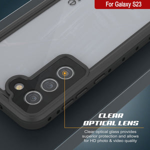 Estuche impermeable Galaxy S23 PunkCase StudStar Clear Thin resistente a golpes/nieve, sumergible hasta 6.6 pies, IP68.