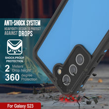 Cargar imagen en el visor de la galería, Funda resistente al agua Galaxy S23 PunkCase StudStar Light Blue delgada, resistente a impactos de 6.6 pies bajo el agua IP68.

