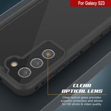 Cargar imagen en el visor de la galería, Funda impermeable Galaxy S23 PunkCase StudStar Black Thin 6.6ft a prueba de agua, resistente a los golpes/nieve IP68 bajo el agua.
