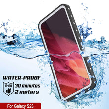 Cargar imagen en el visor de la galería, Funda al agua Galaxy S23, Punkcase StudStar en color blanco delgado, sumergible hasta 6.6 pies de profundidad, resistente a los golpes/nieve con certificación IP68.
