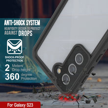 Cargar imagen en el visor de la galería, Estuche impermeable Galaxy S23 PunkCase StudStar Clear Thin resistente a golpes/nieve, sumergible hasta 6.6 pies, IP68.
