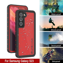 Cargar imagen en el visor de la galería, Funda resistente al agua Galaxy S23 PunkCase StudStar Roja delgada de 6.6 pies a prueba de agua IP68, a prueba de golpes/nieve.
