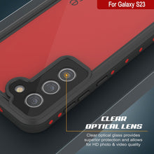Cargar imagen en el visor de la galería, Funda resistente al agua Galaxy S23 PunkCase StudStar Roja delgada de 6.6 pies a prueba de agua IP68, a prueba de golpes/nieve.
