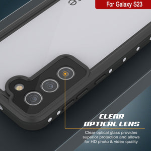 Funda al agua Galaxy S23, Punkcase StudStar en color blanco delgado, sumergible hasta 6.6 pies de profundidad, resistente a los golpes/nieve con certificación IP68.
