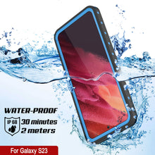 Cargar imagen en el visor de la galería, Funda resistente al agua Galaxy S23 PunkCase StudStar Light Blue delgada, resistente a impactos de 6.6 pies bajo el agua IP68.
