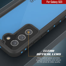 Cargar imagen en el visor de la galería, Funda resistente al agua Galaxy S23 PunkCase StudStar Light Blue delgada, resistente a impactos de 6.6 pies bajo el agua IP68.
