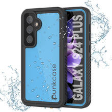 Load image into Gallery viewer, Funda impermeable para Galaxy S24+ Plus PunkCase StudStar azul claro fina de 2 m sumergible IP68 a prueba de golpes
