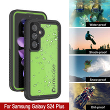 Load image into Gallery viewer, Funda impermeable para Galaxy S24+ Plus PunkCase StudStar verde claro fina de 2 m sumergible IP68 a prueba de golpes
