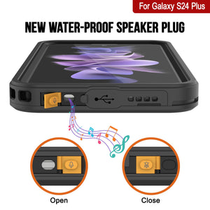 Funda impermeable para Galaxy S24+ Plus PunkCase StudStar transparente fina de 2 m sumergible IP68 a prueba de golpes y nieve