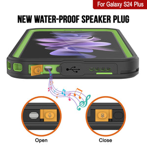 Funda impermeable para Galaxy S24+ Plus PunkCase StudStar verde claro fina de 2 m sumergible IP68 a prueba de golpes