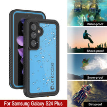 Load image into Gallery viewer, Funda impermeable para Galaxy S24+ Plus PunkCase StudStar azul claro fina de 2 m sumergible IP68 a prueba de golpes
