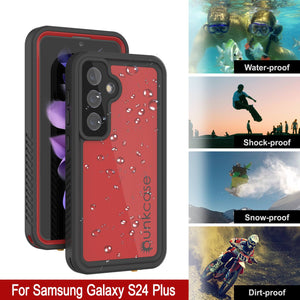 Funda impermeable para Galaxy S24+ Plus PunkCase StudStar roja fina de 2 m, resistente al agua, IP68, a prueba de golpes y nieve