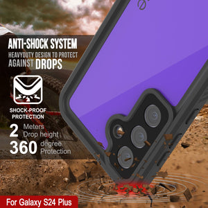 Funda impermeable para Galaxy S24+ Plus PunkCase StudStar Purple Thin 6.7ft Underwater IP68 a prueba de golpes y nieve