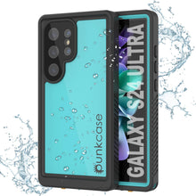 Load image into Gallery viewer, Funda impermeable para Galaxy S24 Ultra PunkCase StudStar Teal Thin 6.6ft Underwater IP68 a prueba de golpes y nieve
