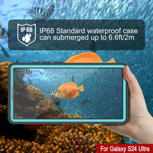 Load image into Gallery viewer, Funda impermeable para Galaxy S24 Ultra PunkCase StudStar Teal Thin 6.6ft Underwater IP68 a prueba de golpes y nieve
