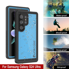 Load image into Gallery viewer, Funda impermeable para Galaxy S24 Ultra PunkCase StudStar azul claro fina de 6,6 pies sumergible IP68 a prueba de golpes
