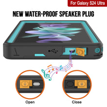 Load image into Gallery viewer, Funda impermeable para Galaxy S24 Ultra PunkCase StudStar Teal Thin 6.6ft Underwater IP68 a prueba de golpes y nieve
