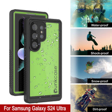 Load image into Gallery viewer, Funda impermeable para Galaxy S24 Ultra PunkCase StudStar verde claro fina de 6,6 pies sumergible IP68 a prueba de golpes
