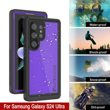 Load image into Gallery viewer, Funda impermeable para Galaxy S24 Ultra PunkCase StudStar Purple Thin 6.6ft Underwater IP68 a prueba de golpes y nieve
