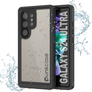 Funda impermeable para Galaxy S24 Ultra PunkCase StudStar transparente fina de 6,6 pies, resistente al agua IP68, a prueba de golpes y nieve