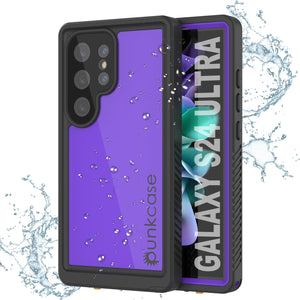 Funda impermeable para Galaxy S25 Ultra PunkCase StudStar Purple Thin 6.6ft Underwater IP68 a prueba de golpes y nieve