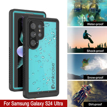 Load image into Gallery viewer, Funda impermeable para Galaxy S24 Ultra PunkCase StudStar Teal Thin 6.6ft Underwater IP68 a prueba de golpes y nieve
