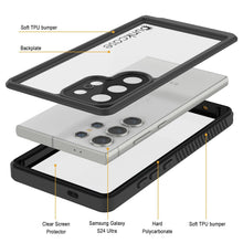 Load image into Gallery viewer, Funda impermeable para Galaxy S24 Ultra PunkCase StudStar transparente fina de 6,6 pies, resistente al agua IP68, a prueba de golpes y nieve
